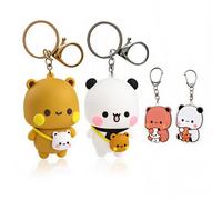 Tusztus 4 llaveros Bu and Du con llavero reforzado, bonitos dijes de oso de Dudu y Bubu, regalos para fanáticos de Bu y Du