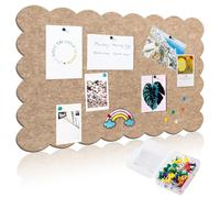 Tutamaz Corcho Pared Autoadhesivo, 60x40cm Fieltro Tablón de Anuncios Borde Ondulado Plegable Decorativo sin Taladrar con Chinchetas Pizarra Fotográfica Tablero de Notas de Visión para Paredes Oficina