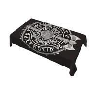TuTaTiMANG Mantel con Runas Y Hacha Vikinga, Pagano De Mitología Nórdica, Lavable, Ideal para Comedor, Cocina, Dormitorio, Salón, Decoración