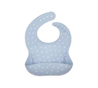 Tutete Babero de Silicona con Bolsillo | Flexible y portátil | Apto para lavavajillas | Sin BPA, PVC ni ftalatos | Ideal para bebés desde 6 meses | leaves blue