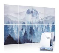 Tutmyrea Paneles acústicos artísticos, 48 x 32 pulgadas, acolchados autoadhesivos a prueba de sonido, paquete de 8 paneles de pared acústicos insonorizados, paneles decorativos que absorben el sonido