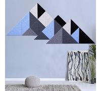 Tutmyrea Paquete de 26 paneles acústicos triangulares autoadhesivos, de 96 x 37.5 pulgadas, paneles absorbentes de sonido, decoración de pared, paneles de pared insonorizados para estudios de