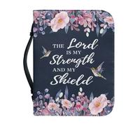Tutolipy The Lord is My Strength and Shield - Funda impermeable de piel sintética para libro de la Biblia, multifunción, bolsa de iglesia para mujer