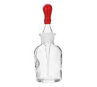 TuToy Botella de almacenamiento de reactivo con gotero de vidrio transparente, cristalería de laboratorio con pipeta de vidrio esmerilado 30-125 ml -