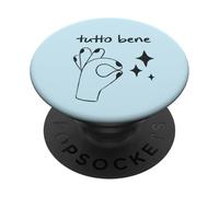 Tutto Bene - Cita del Gesto de la Mano Italiana Italia PopSockets PopGrip Adhesivo