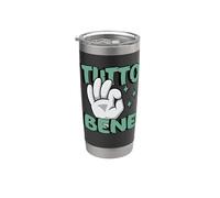 Tutto Bene - Cita Divertida del Gesto de la Mano Italiana Vaso térmico de acero inoxidable de doble pared