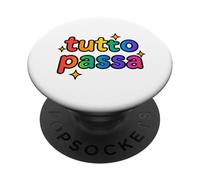 Tutto Passa Rainbow Sparkle - Divertido Regalo con Cita Italiana PopSockets PopGrip Adhesivo