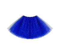 Tutu Azul Real Mujer con Estrellas de Lentejuelas Tutus de Bailarina de Tul de 3 Capas Falda de Tul de Burbujas Retro de los Años 80 para Disfraz de Los 80 Mujer Carnava dia de los Muertos Disfraz