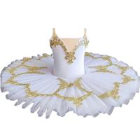 Tutú de actuación para niñas, Ropa Infantil, Leotardos de Ballet, tutú para niñas, Disfraces de Escenario, Vestido de competición de Baile,Blanca,170