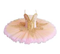 Tutú de Ballet Profesional Vestido Estilo panqueque, Elegante Disfraz de Baile del Lago de los cisnes Rosa para niñas,B,130