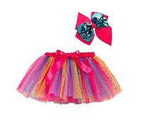Tutu Elfo NiñA,Falda Tul NiñA Verde Splice Ballet Rainbow Girls Kids Party Dance Traje De Tul Falda + Bow Horquilla Girls Dressfalda (2-4 Years)