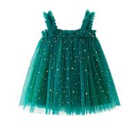 Tutu Niña - Vestido de de Tul Sin Mangas con Forma de Estrella Y Luna para S Pequeñas Vestido de de Baile Vestidos de Princesa Ropa (Green 5-6 Years)