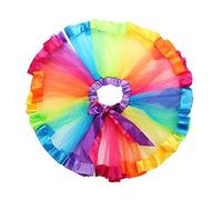 Tutú para niña de HaimoBurg, diseño del arcoíris, para baile, falda para ballet multicolor multicolor Talla:5-8 Jahre