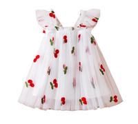 Tutú Rojo Niña, Vestido de de Tul sin Mangas para niñas pequeñas, Vestido de, Vestidos de de Baile, Ropa (White, 6-12 Months)