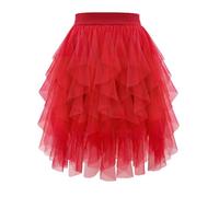 Tutu Skirts for Women Adult Classic Elastic 4 Layered Tulle Frilly Skirt Ladies 80s Fancy Dress Ladies Girls Fashion Costume for Dress-up Outfit Party Dance Dresses