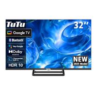 TuTu Smart TV 32 Pulgadas Led HD WiFi Bluetooth Google Televisores con Google Assistant, Google Play Store, Netflix, Prime Video, Disney+, Triple Tuner, Chromecast (TUG32HQ1C, 2025)