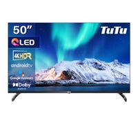 TuTu TUQ50UN1 Smart TV 50 Pulgadas, 4K QLED Android Televisor | con HDR, WiFi, Bluetooth, Dolby Audio, Google Assistant, Sintonizador Digital DVB-T/T2-C-S/S2, HDMI, 60HZ