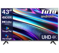 TuTu TUS43UQ1A Smart TV 43 Pulgadas, 4K UHD LED Android Televisión