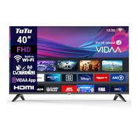 TuTu TUV40FQ1 Smart TV 40 Pulgadas WiFi FHD Televisor con LED Pantalla, WLAN, App Store, Sintonizador Digital, Prime Video, Netflix, Youtube, DAZN, Disney+, Pluto TV y Más