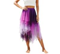 Tutu Verde Adulto-Falda De Cintura Alta con SuperposicióN De Malla Poco Convencional para Una Elegante Falda Midi De LíNea A con Capas Transparentes Y Un DiseñO Fluido para Una Vestimenta