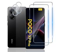 TUTUO 2+2 Piezas Protector de Pantalla Compatible con Xiaomi POCO X7 Pro 5G Cristal Templado + Protector de Lente de Cámara, 9H Dureza Film HD Vidrio Templado, Sin Burbujas, Antiarañazos