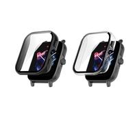 TUTUO [2 Pezzi] Compatible con Amazfit GTS 3 Funda, Carcasa Suave HD TPU con Protector de Pantalla, Anti-Arañazos, Anti-caída Case Cover Protectora Película - Transparente + Negro