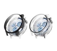 TUTUO [2 Pezzi] Compatible con Huawei Watch GT5 / GT 5 46mm Funda, Carcasa Suave HD TPU con Protector de Pantalla, Anti-Arañazos, Anti-caída Case Cover Protectora Película - Transparente + Negro