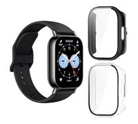 TUTUO [2 Pezzi Compatible con Xiaomi Redmi Watch 5 Lite Funda, Carcasa Suave HD TPU con Protector de Pantalla, Anti-Arañazos, Anti-caída Case Cover Protectora - Transparente + Negro