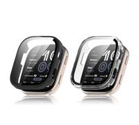 TUTUO Compatible con Amazfit Bip 6 Funda, [2 Pezzi] Carcasa Suave HD TPU con Protector de Pantalla, Anti-Arañazos, Anti-caída Case Cover Protectora Película - Transparente + Negro