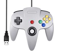TUTUO Controlador clásico N64 con Cable USB para PC y Juegos, N64 bit USB con Cable, Mando para Windows PC, Mac, Linux, Raspberry Pi 3 Sega Genesis Higan