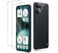 TUTUO Paquete de 2 + 2 protectores de pantalla de vidrio templado compatibles con Nothing Phone (3a) Lite 5G + protector de lente de cámara, [antiarañazos] [sin burbujas] película de vidrio templado