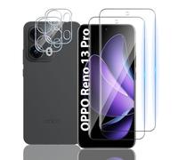 TUTUO Paquete de 2 + 2 protectores de pantalla de vidrio templado compatibles con Oppo Reno 13 Pro 5G + protector de lente de cámara, [antiarañazos] [sin burbujas] película de vidrio templado HD