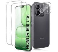 TUTUO Paquete de 2 + 2 protectores de pantalla de vidrio templado para Honor 600 Lite 5G + protector de lente de cámara y marco de montaje, [antiarañazos] [sin burbujas] película de vidrio templado HD
