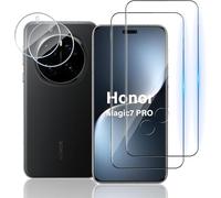 TUTUO para Honor Magic 7 Pro 5G Protector de Pantalla, [2+2 Piezas] 3D Cristal Templado + Protector de Lente de Cámara, Sin Burbujas, Antiarañazos, 9H Dureza 3D Vidrio Templado