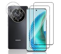TUTUO Protector de Pantalla Compatible con Honor Magic 6 Lite 5G,[2+2 Piezas] 3D Cristal Templado + 3D Protector de Lente de Cámara, Sin Burbujas, Antiarañazos, 9H Dureza 3D Vidrio Templado