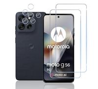 TUTUO Protector de Pantalla para Motorola MOTO G56 5G, [2+2 Piezas] Cristal Templado + Protector de Lente de Cámara, 9H Dureza Film HD Vidrio Templado, Sin Burbujas, Antiarañazos