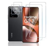 TUTUO Protector de Pantalla para Realme GT 7 / 7T 5G, [2+2 Piezas] Cristal Templado + Protector de Lente de Cámara, 9H Dureza Film HD Vidrio Templado, Sin Burbujas, Antiarañazos