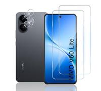 TUTUO Protector de Pantalla para VIVO V60 Lite 5G, [2+2 Piezas] Cristal Templado + Protector de Lente de Cámara, 9H Dureza Film HD Vidrio Templado, Sin Burbujas, Antiarañazos