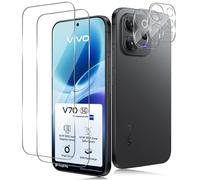 TUTUO Protector de Pantalla para Vivo V70 5G, [2+2 Piezas] Cristal Templado + Protector de Lente de Cámara, 9H Dureza HD Vidrio Templado, Sin Burbujas, Antiarañazos