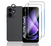 TUTUO Protector de Pantalla pour OPPO Reno 13 FS 5G / OPPO Reno 13F 5G, 2 Piezas Cristal Templado + Protector de Lente de Cámara(Negro), Sin Burbujas, Antiarañazos, 9H Dureza Vidrio Templado