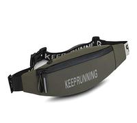 TuTuShop Riñonera ligera ajustable para correr con correa elástica, soporte para teléfono, accesorios para iPhone Samsung, riñonera de entrenamiento para hombres y mujeres, Verde militar, Adjustable