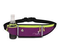 TuTuShop - Riñonera para correr, ligera, ajustable, con correa elástica, soporte para teléfono, riñonera de entrenamiento para hombres, mujeres y niños/as, morado
