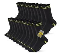 TUUHAW 20 Pares Calcetines Hombre Trabajo Invierno Largos Algodon Calcetines Deporte Running Trekking Algodon Negro 43 46