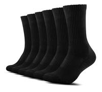 TUUHAW 6 Pares Calcetines Hombres Mujer de Algodón para Calcetines de Deporte Calcetines para Hombres Negro 47-50