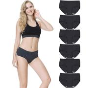 TUUHAW Bragas Mujer Cintura Midi Braguitas Algodón Pack de 6 | Cintura Midi Bragas Mujer Algodon,Transpirable,Sin etiqueta y elástico