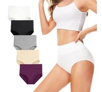TUUHAW Braguita de Talle Alto Algodón para Mujer Pack de 5 Culotte Bragas de Cintura Alta Cómodo Talla Multicolor-1 3XL