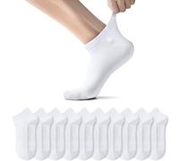 TUUHAW Calcetines de Deporte Mujer Hombre 10 pares Medio Cortos Calcetin Zapatilla Transpirable Blanco 35-38