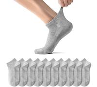 TUUHAW Calcetines de Deporte Mujer Hombre 10 pares Medio Cortos Calcetin Zapatilla Transpirable Gris 39-42