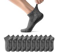 TUUHAW Calcetines de Deporte Mujer Hombre 10 pares Medio Cortos Calcetin Zapatilla Transpirable Gris Oscuro 35-38
