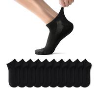 TUUHAW Calcetines de Deporte Mujer Hombre 10 pares Medio Cortos Calcetin Zapatilla Transpirable Negro 39-42